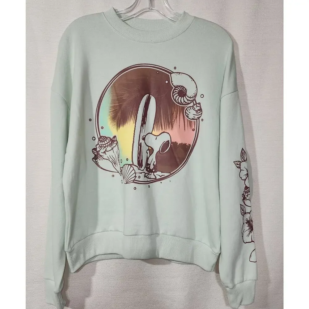 Snoopy surfing Green sweatshirt size XS